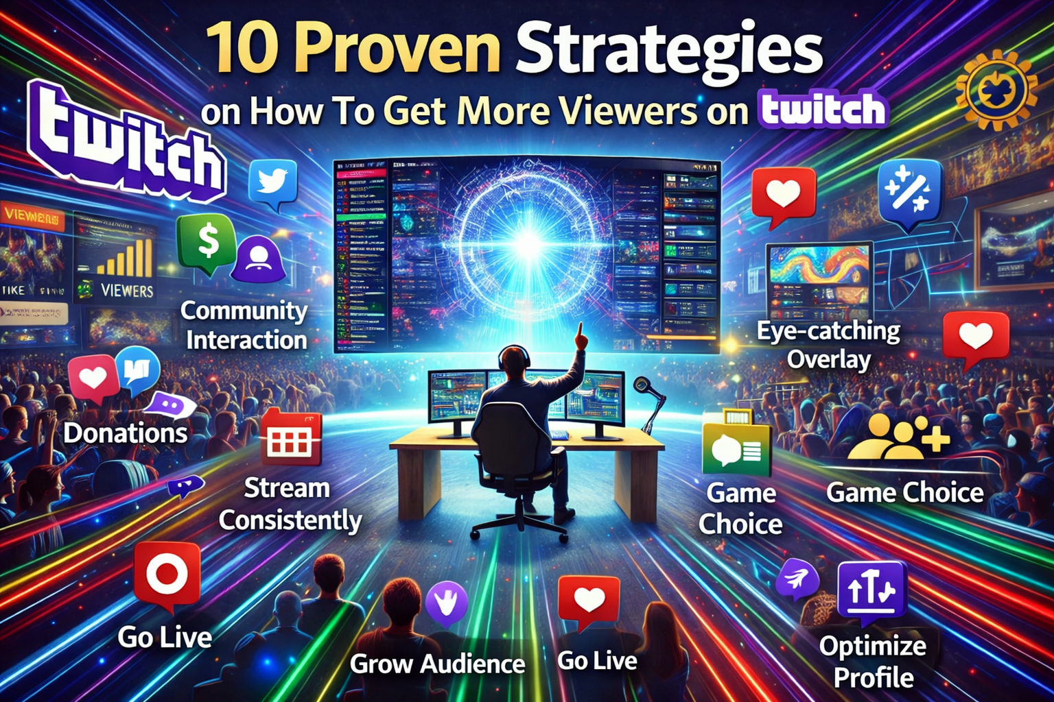 10 Proven Strategies on how to get more viewers on Twitch.